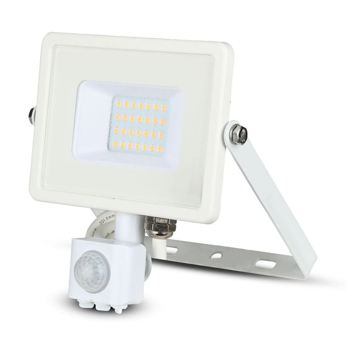Proyector LED giratorio V-TAC - Samsung - Sensor PIR - Impermeable IP65 - Blanco - 20W - 1600 Lúmenes - 4000K