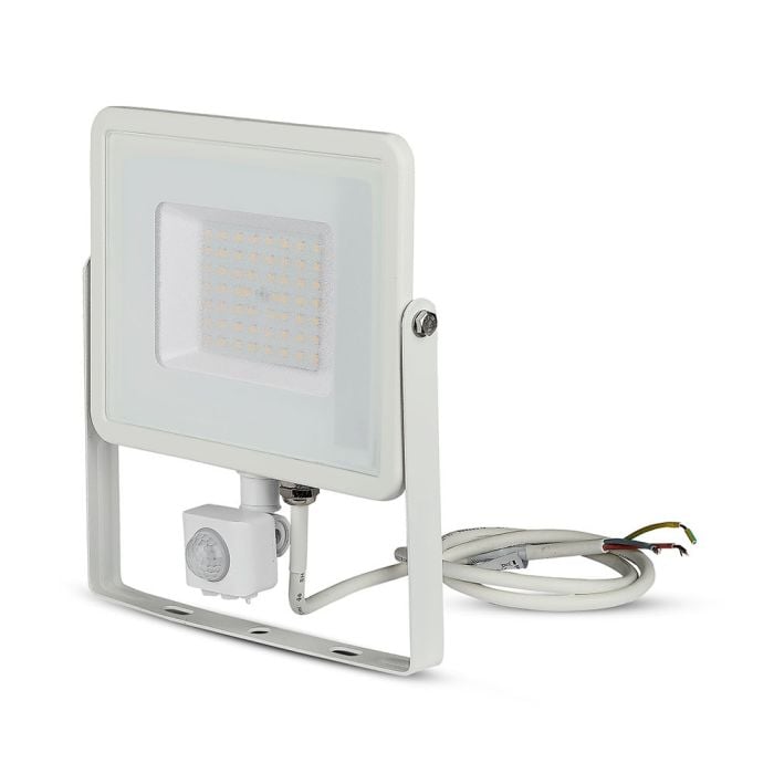 Proyector LED giratorio V-TAC - Samsung - Sensor PIR - Impermeable IP65 - Blanco - 50W - 4000 Lúmenes - 3000K