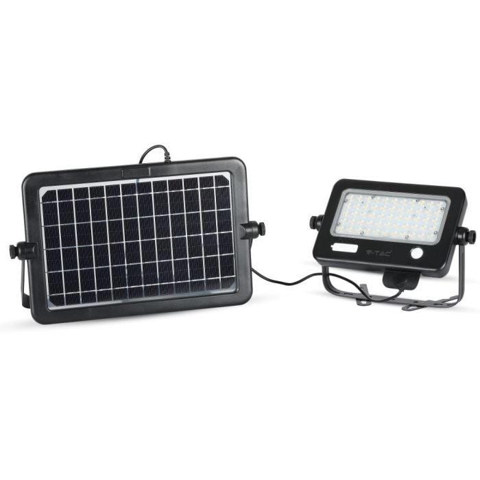 Proyector con panel solar V-TAC - Almohadilla Doble Desmontable - IP65 Impermeable - 10W - 1100 Lumens - 4000K