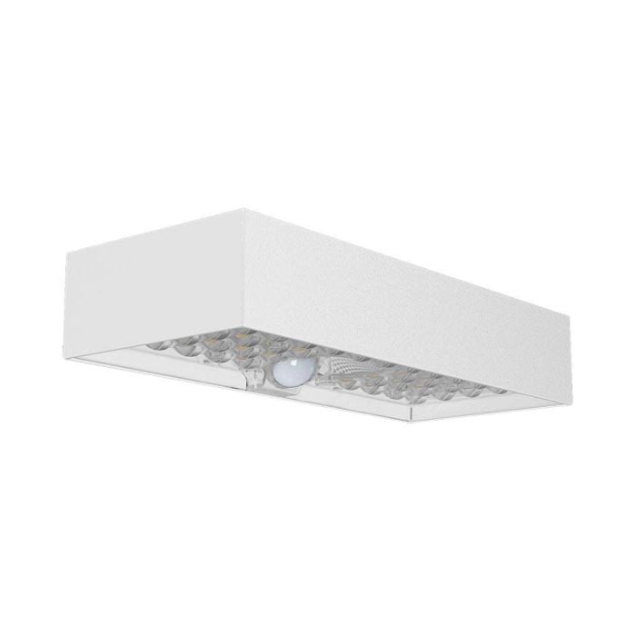 Luz Solar de Pared con Sensor V-TAC - IP65 Impermeable - Cuerpo Blanco - 900 Lumens - 4000K
