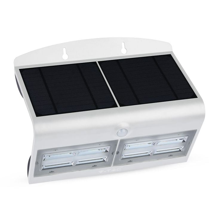 Aplique Solar V-TAC - IP65 Estanco - Blanco - 8W - 850 Lumens - 4000K