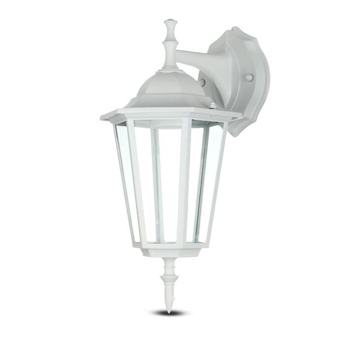 V-TAC Aplique Exterior - Abajo - Soporte E27 - IP44 - Blanco Mate