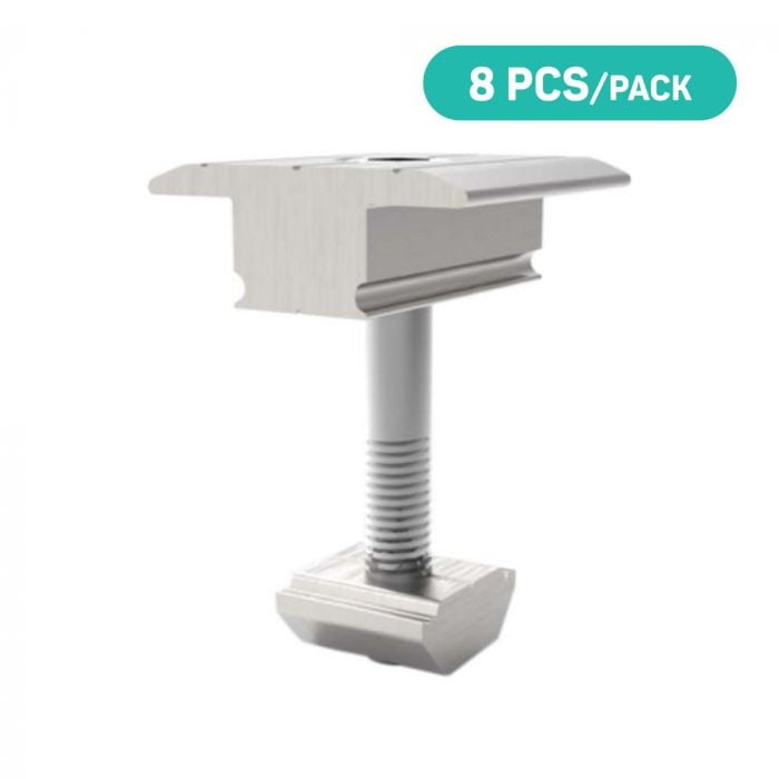 V-TAC Paneles Solares - Accesorios de Estructura - Abrazadera Central - 8 Piezas/Paquete