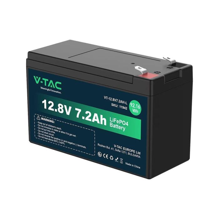 Sistema de alimentación eléctrica V-TAC - Baterías LiFePO4 7,2AH - IP55 - Negro