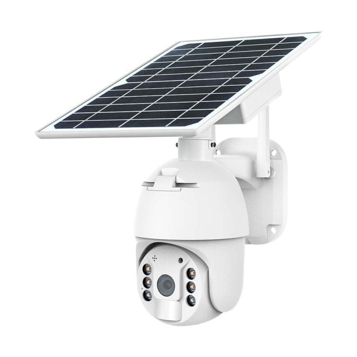 Cámara solar inteligente - IP65 - Blanca - WiFi - PTZ