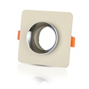 V-TAC LED Aro de yeso / hormigón cuadrado - Empotrable - GU10 - IP20 - Off White + Chrome