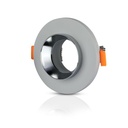 V-TAC LED Aro de yeso / hormigón redondo - Empotrable - GU10 - IP20 - Gris + Cromo