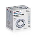 V-TAC LED Aro redondo - Empotrable - GU10 - IP20 - Cromo  - Pack de 2