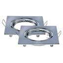 V-TAC Aro cuadrado LED - Empotrable - GU10 - IP20 - Cromo  - Pack de 2
