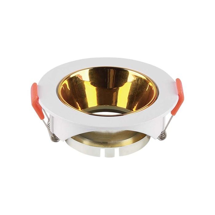 V-TAC LED Aro redondo - Empotrable - GU10 - IP20 - Blanco + Dorado