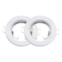 Aro redondo LED V-TAC - Empotrable - GU10 - IP20 - Blanco  - Pack de 2