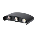 Aplique LED Semi Ovalado V-TAC - Bridgelux - Negro - IP65 Estanco - 5W - 630 Lumens - 3000K