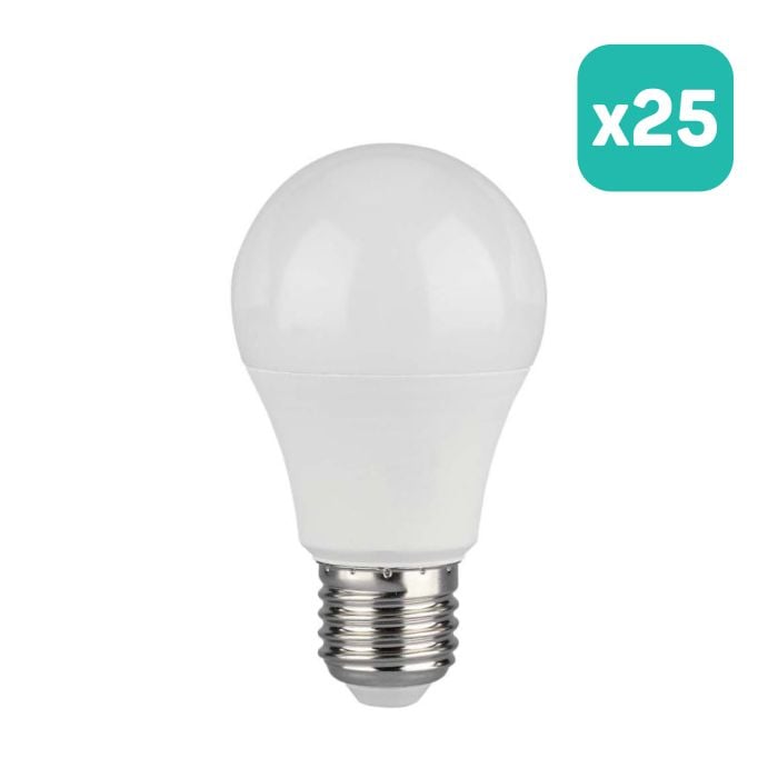 Bombilla LED V-TAC GLS -  Soporte E27 - IP20 - Blanca - 10.5W - 1055 Lumens - 4000K - Pack de 25