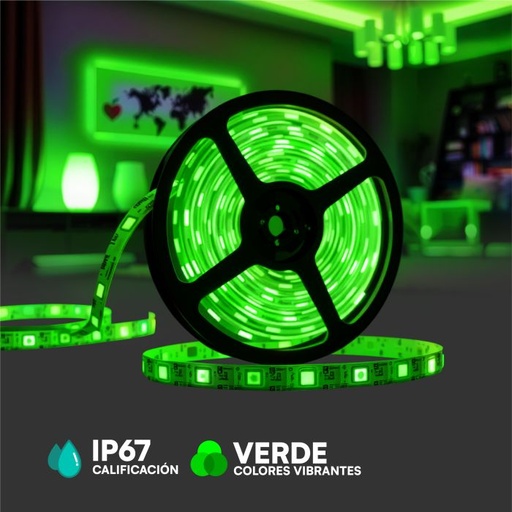 [5128] Tiras de Luz LED V-TAC - Módulos - IP67 Impermeable - Código de Color: Verde - 1.5W- 120 - 150 Lumens