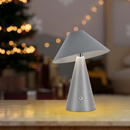 [7949] V-TAC Lámpara de Sobremesa Recargable - IP20 - Gris - 3W - 200 Lumens - 3IN1