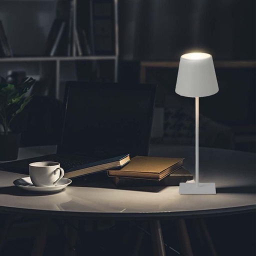 [2886] V-TAC Lámpara Recargable de Mesa - Lámparas de Escritorio - IP20 - Blanca - 3W - 80 Lumens - 4000K