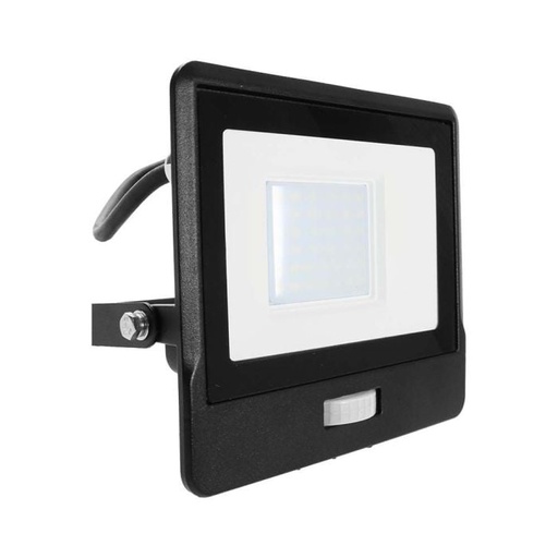[20288] Proyector LED V-TAC - Samsung - Sensor PIR - Impermeable IP65 - Negro - 30W - 2340 Lúmenes - 6500K