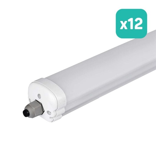 [216285] LED Batten Fitting - Serie G - IP65 Waterproof - White - 36W - 4320 Lumens - 4500K - 120CM - Pack de 12