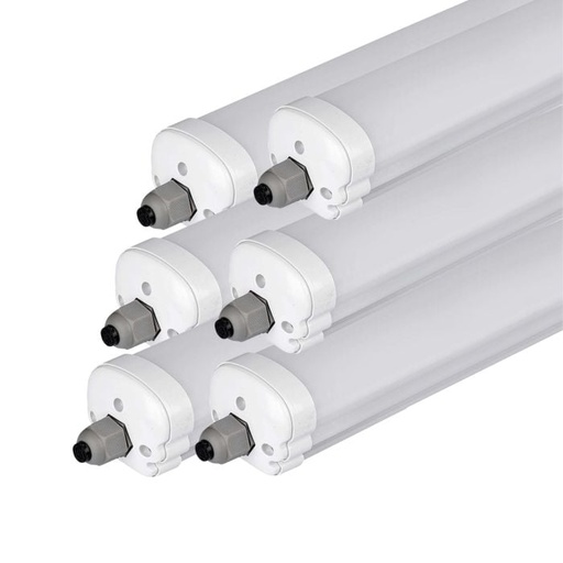[216287] Regleta LED - Serie G - IP65 - Blanco - 48W - 5760 Lumens - 4000K - 150CM - Pack de 6