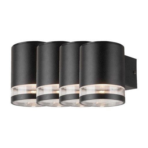 [23012] Aplique Solar V-TAC - IP54 - Negro - 70 Lumens - 3000K - Pack de 4