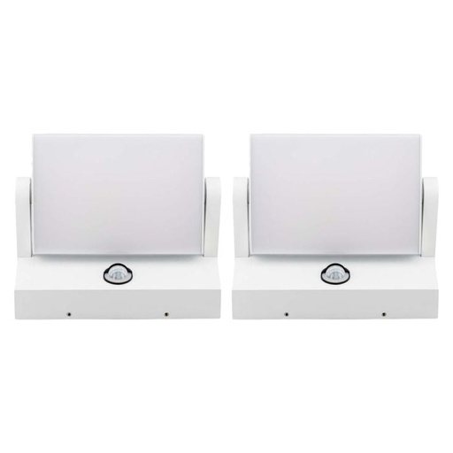 [2939] Aplique LED Giratorio V-TAC - Sensor PIR - Impermeable IP65 - Blanco - 17W - 2580 Lumens - 4000K - Pack de 2