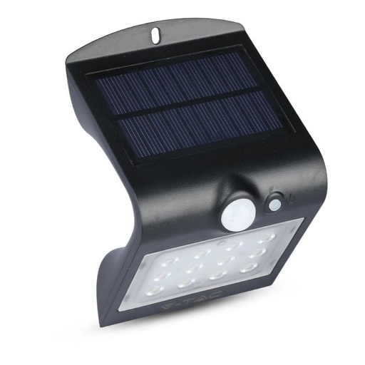 [8277] Aplique Solar V-TAC - IP65 Impermeable - Negro - 1.5W - 220 Lumens - 4000K