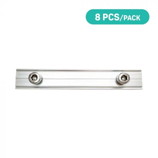 [11394] V-TAC Paneles Solares - Accesorios de Estructura - Empalme Para Riel Plateado - 8 Piezas/Paquete
