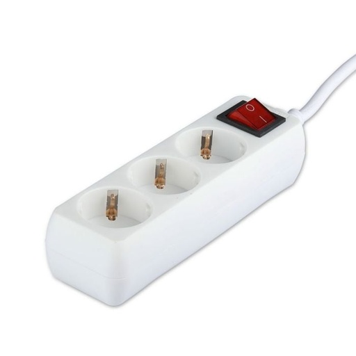 [8762] V-TAC Adaptadores y Tomas de Corriente - 3 Vías - Prolongador de Interruptor - IP20 - Blanco