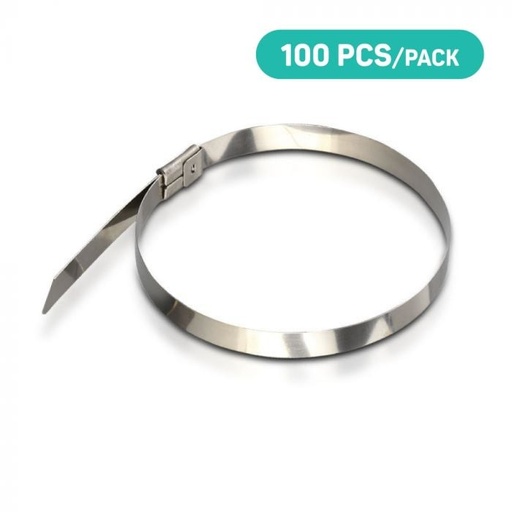 [11188] V-TAC Acero Inoxidable - Brida para Cables - 4.6 x 200mm - 100 Piezas/Paquete