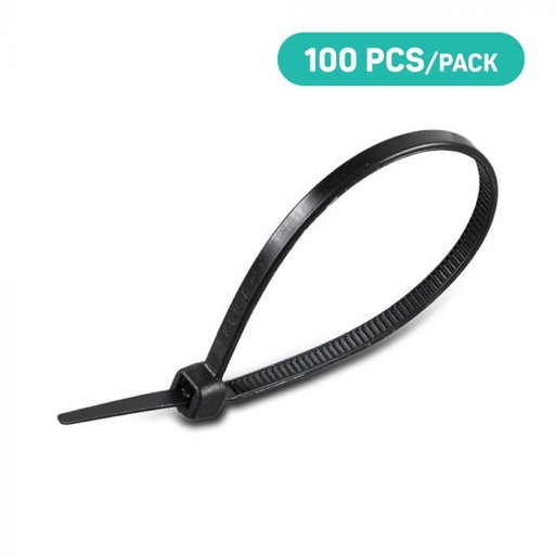 [11176] V-TAC Brida de Nylon - 4.5 x 350mm - Negra - 100 Piezas/Paquete