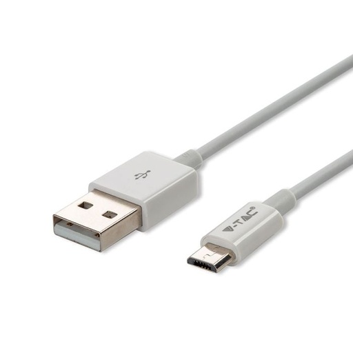 [8484] V-TAC Cable USB - Silver Series - Blanco
