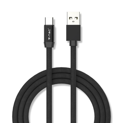 [8498] V-TAC Cable USB - Trenzado - Tipo C - Ruby Series - Negro - 1M