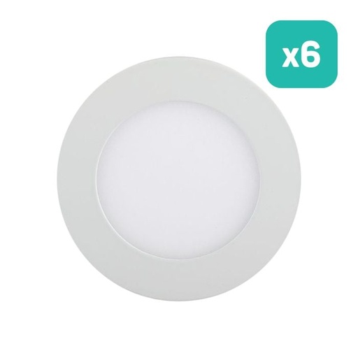 [214861] Mini panel LED redondo V-TAC - Serie Premium - IP20 - Blanco - 18W - 1400 Lúmenes - 4000K - Pack de 6